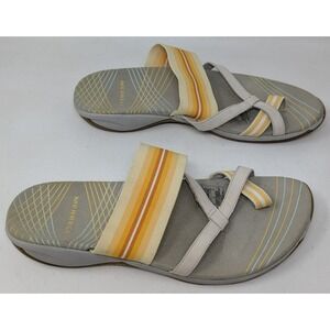 Merrell Women's Zinnia Sandals Silver Lining Flax Yellow Gray Strappy Size 9 VTG